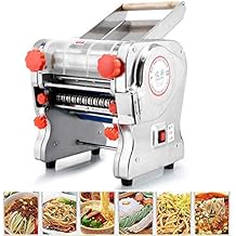Hengwei 750W 110V Stainless Steel Commercial Electric Noodle Making Pasta Maker Dough Roller Noodle Cutting Machine(Noodle Width 18CM,Knife Length 18CM,Noodle Width 3mm / 9mm)