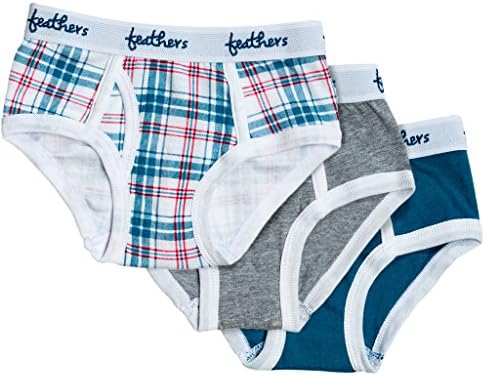 Feathers Boys Multi Plaid Tagless Briefs Underwear - 3Pack