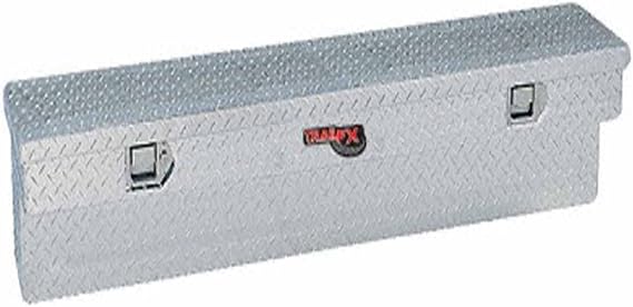 TrailFX Side Mount Tool Box Single Lid with Struts Polished 16-Gauge Diamond Tread Aluminum 3 Cubic Foot 48" Length x 11-1/4" Width x 11" Height Bright Finish TrailFX 160481