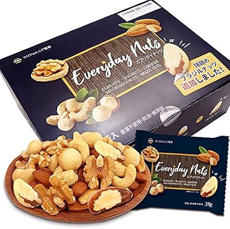 4 Assorted Mixed Nuts & Brazil Nuts 1.05kg 35g×30 Packs Almond, Walnut, Cashew, Macadamia Nuts Directly Imported from Origin, Boxed, Individually Wrapped, Eat-and-Throw, No Salt Added, No Additives
