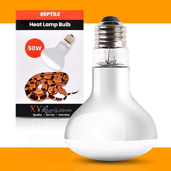 XYZReptiles UVA Reptile Heat Lamp 50 Watt Bulb Basking Light (Single Bulb)