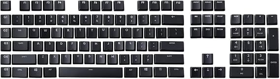 HUYUN A Full Set 109 keycaps Replacement for Logit G813/G815/G913/G915 TKL RGB Mechanical Gaming Keyboard Black