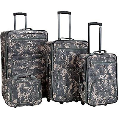 Rockland Fashion Softside 4 Piece Luggage Set, Expandable, 14 Tote192428, Acu Camo