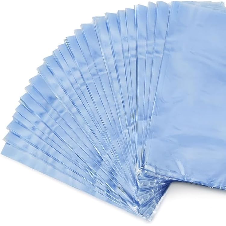 200 Pcs Clear PVC Heat Shrink Wrap Bags - 15 x 23 Cm Blow Dry Seal Safe Storage Plastic Pouch, Candles Clothes Jewellery Ornament Gift Novelty Baby Valuable Keepsake Packaging Film DIY Craft