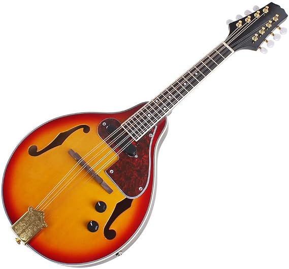 A Style Mandolin 8 Strings Electric Mandolin with Cable and Cleaning Cloth Musical Instrument