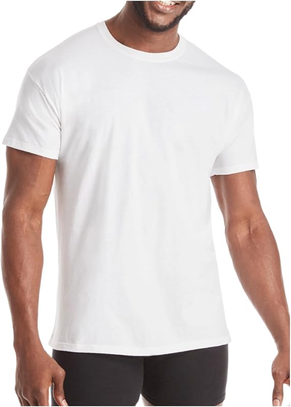 Hanes Men's Moisture-Wicking Crewneck or V-Neck Performance Undershirt, 3-Pack with Carry Pouch - Classic Fit, Medium, Crewneck_white