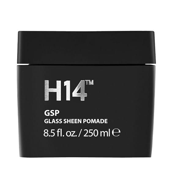 H14 Glass Sheen Pomade for Men 250 mL Water-Based High Shine Hair Styling Product with Flexible Hold Lightweight Paste for Texture, Slick Styles & Smooth Finish Made in Europe