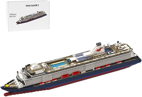 FunXylophy 1/400 Scale Cruise Ship Building Blocks Set, MOC Carnival Celebration Large Cruise Ship Collectible Display Set, Gift for Adult (3295PCS)