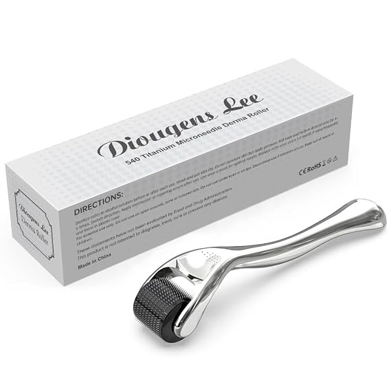 Derma Roller - Titanium Microneedling Roller for Face and Body | 540 Microneedle Roller 0.25mm for Men and Women - Premium Micro Needling Roller, with Storage Case