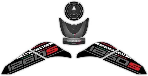GP Kompozit Tank Pad Set Black Compatible for Ducati Multistrada 1260 S 2015-2018
