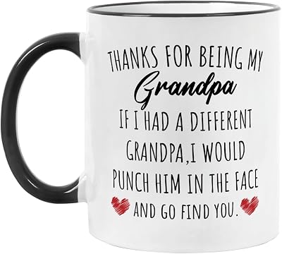 Fatbaby Funny Grandpa Coffee Mug Gifts, Humorous Birthday Christmas Father’s Day Gifts for Grandpa Tea Cup 11oz