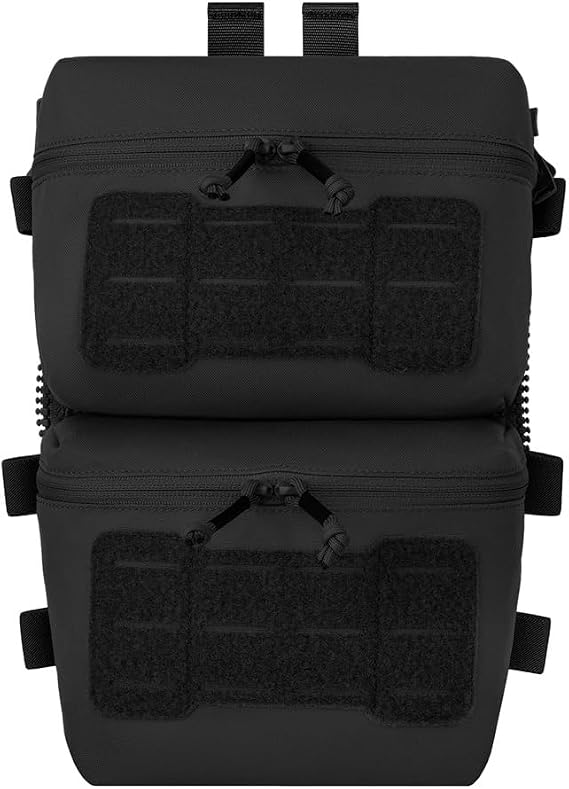 KRYDEX Tactical Zip On Back Panel, Double Pouch Modular Backpack -BK