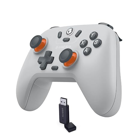 GameSir Nova Lite Wireless Controller 2.4G & Bluetooth Gamepad for Windows PC, iPhone, Android, Switch & Steam Deck Hall Effect Triggers, Turbo Function, Rumble Vibration - Gray