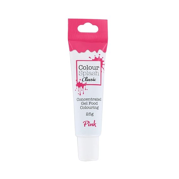 Colour Splash Food Colouring Gel | Pink - 25g Tube | Highly Concentrated, Easy To Use Tube, Food Safe. Ideal For Icing, Buttercream, Sugar Paste, Fondant, Cake Mix, Edible
