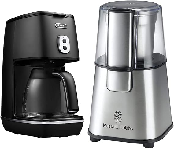 DeLonghi ICMI011J-BK & Russell Hobbs 7660JP Drip Coffee Maker, Equipped with Aroma Mode, Black, 6 Cups