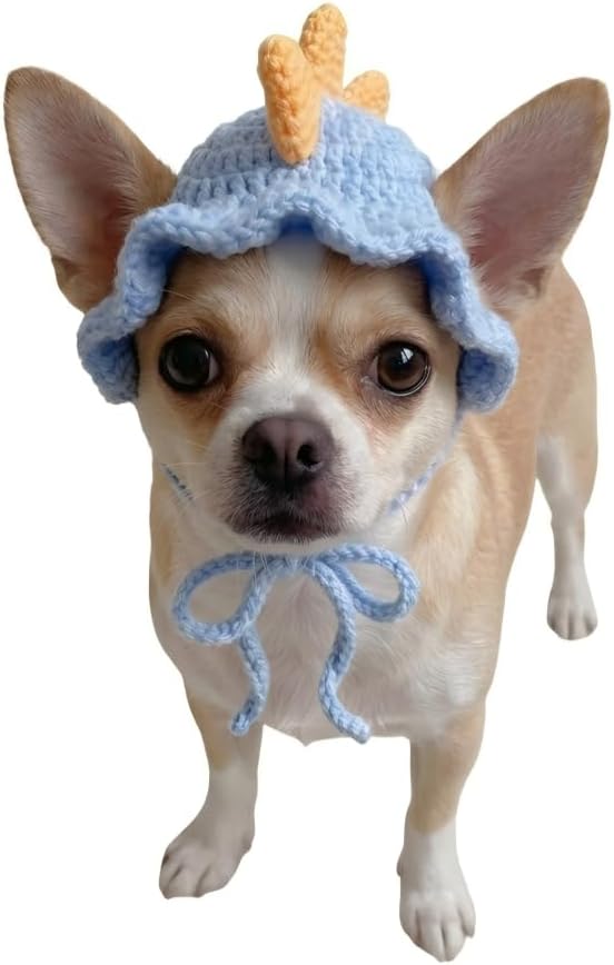 Blue Dinosaur Dog Hat & Cat Hat, Adjustable Soft Pet Costume for Small Dogs & Cats, Lightweight Pet Accessory for Birthday, Holidays, Daily Wear, Party Photo Props