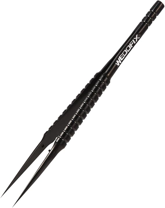Ultra Fine Precision Titanium Tweezers with Sharp Tips Non-magnetic Anti-corrosive Black Tweezer for Micro Soldering Work Electronics Jewelry Making