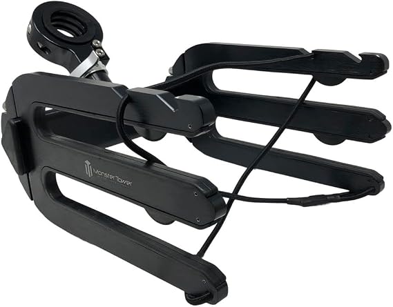 Monster Tower Wakeboard Rack - Quick Release Retractable Mount, Universal Fit for Wakeboard Towers, 360 Degree Rotation, Rubber Bumper, Shock Cord