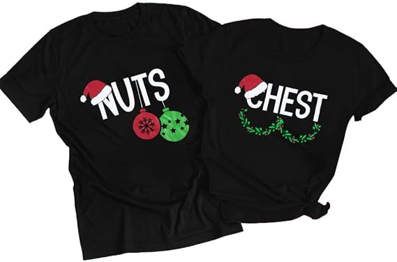 LUKYCILD Christmas Couples Shirts Merry Christmas Couples Matching Outfits