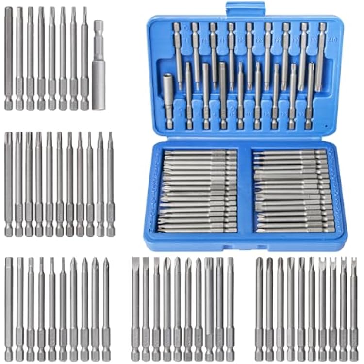 Screwdriver Bit Set, LATTOOK 50PCS Magnetic Security Bit Set 14 Hex Shank Multi Screw Driver Kit for HexSecurity TorxPhillipsSlottedSquarePozidrivSpannerSplineClutchTorqTri-Wing