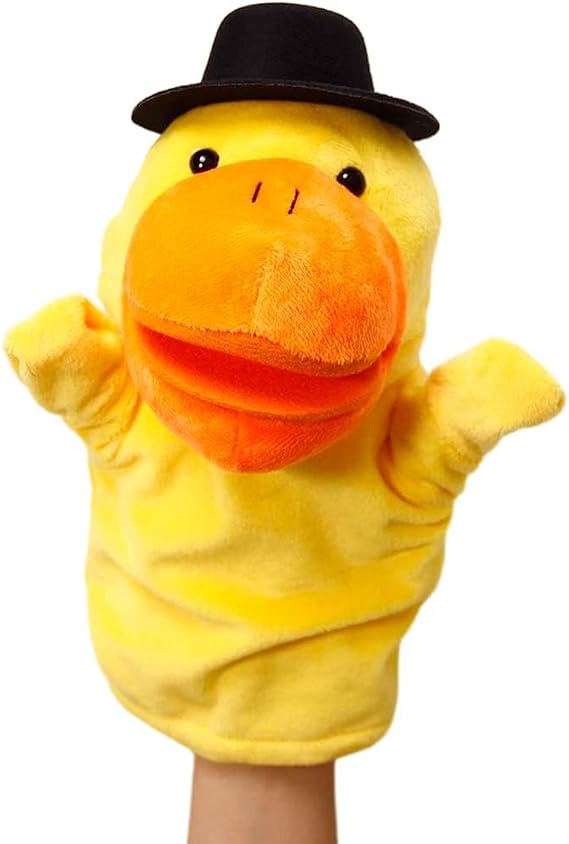 Little Yellow Duck Farm Animal Finger Puppets - Plush Soft Hand Puppets with Movable Mouth for Kids