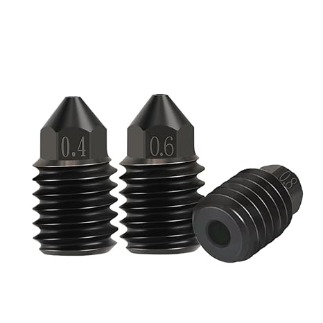 3 Pcs Hardened Steel nozzles, High-Temperature Nozzles for X1/C P1P/S Upgraded Kobra 3/S1 Comb 3D Printer (Mix-3pcs)