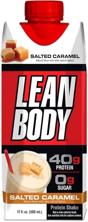 LABRADA Lean Body Ready-to-Drink Bottle, Salted Caramel, 12 Count