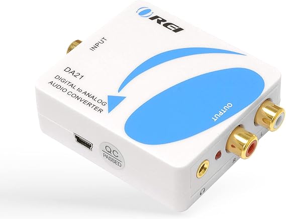 OREI Digital to Analog Audio Converter, Optical/Coaxial, RCA, 3.5mm