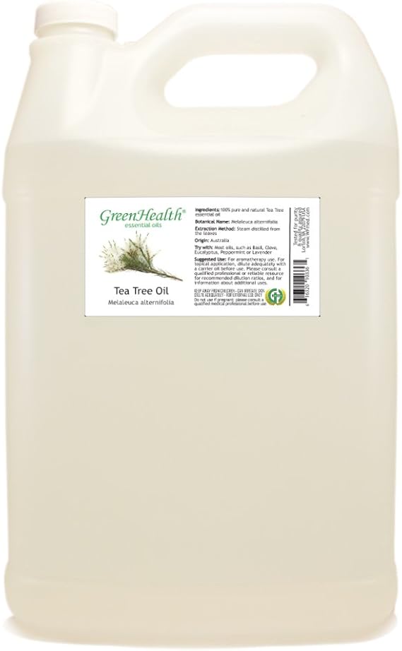Tea Tree Essential Oil 1 Gallon (128 oz) 100% Pure & Undiluted Bulk Size for Small Business, Aromatherapy, Cleaning, DIY Projects GreenHealth