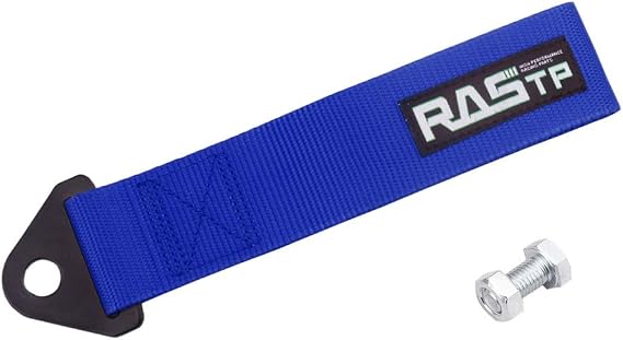 RASTP High Strength Racing Tow Strap, Tow Hook Fit for Front or Rear Front Bumper Decorative Trailer Belt (Blue)