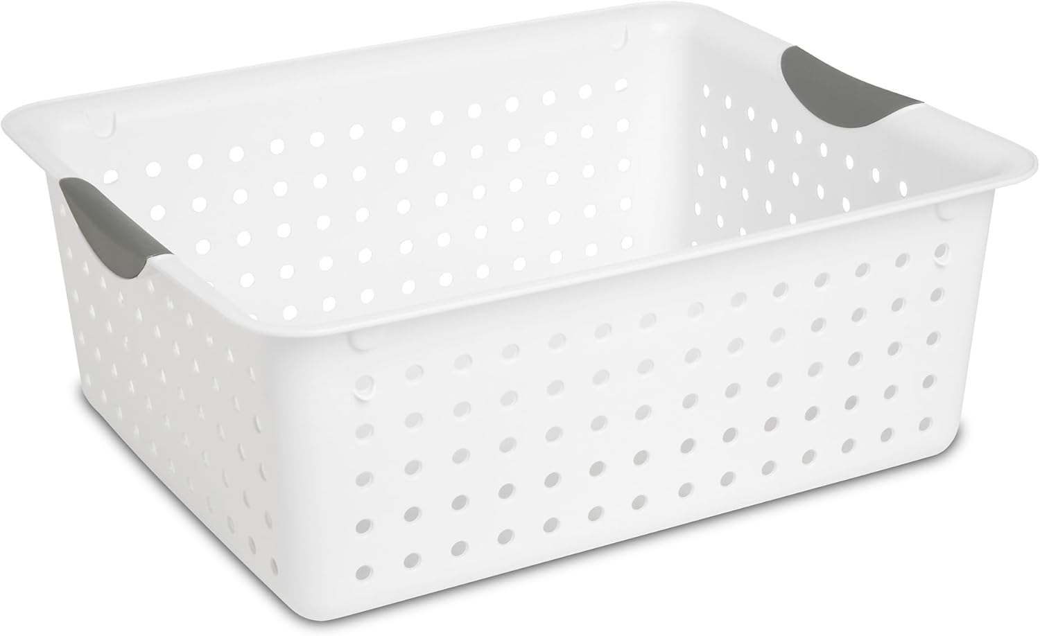 Sterilite Large Ultra Basket, Storage Bin to Organize Closets, Cabinets, Pantry, Shelving and Countertop Space, White, Pack of 6