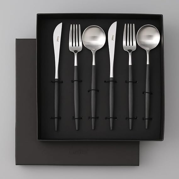 Cutipol Genuine GOA Black Silver Dinner Set 6pcs