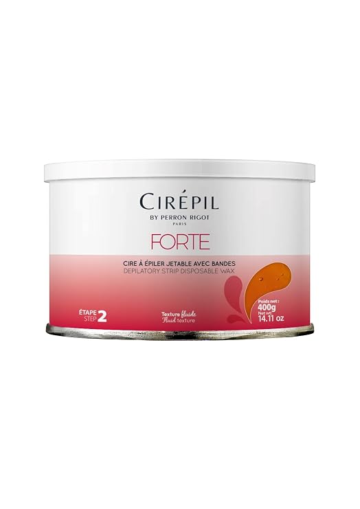 Cirepil FORTE Soft Strip Wax Tin 14.11oz / 400g | Strong strip wax for coarse & resistant hair - Classic honey texture - Effective for men & women body waxing