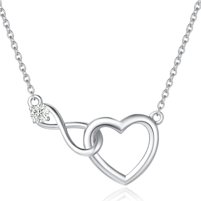 FANCIME Infinity Love Heart Necklace Bracelet Sterling Silver Gold Plated