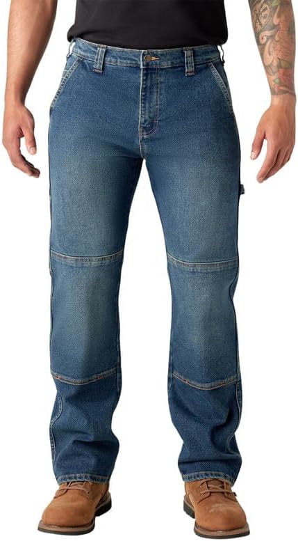 Dickies Men's Flex Relaxed Fit Double Knee Jeans