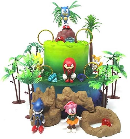 Sonic and Friends Deluxe Birthday Cake Topper Set with Figures and Accessories (Unique Design)