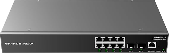 Grandstream GWN7801P | 8-Port Gigabit Ethernet Layer 2+ Managed PoE Switch