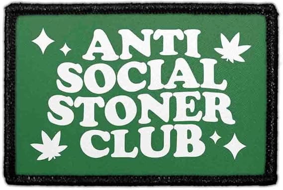 Anti Social Stoner Club Hook & Loop Patch - 2x3 in - Pull Patch