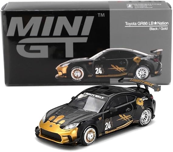 Truescale Miniatures Mini GT MGT01149-R - Toyot. GR Supra LB-Nation Black & Gold 2025 - Ölçek 1/64 - Model Araba