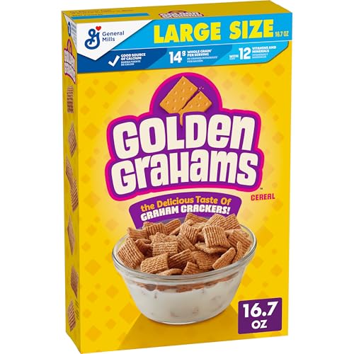 Golden Grahams Breakfast Cereal, Graham Cracker Taste, Made with Whole Grain, Large Size, 16.7 oz