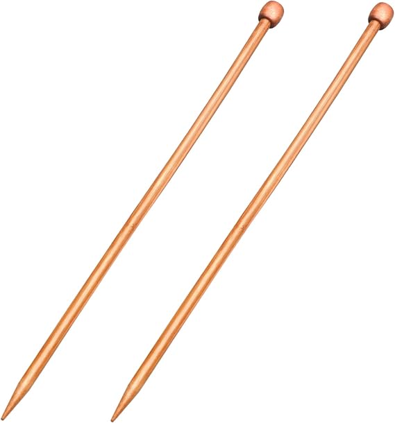 2 Pcs Knitting Needles Set Straight Single Pointed Knitting Needle Length 14 Inch Knitting Supplies Knitting Needles for Beginners Handmade (8 mm)