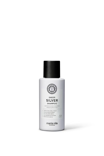 Maria Nila Sheer Silver, Silver/Purple Shampoo, Neutralizes Brassy Yellow/Golden Shades in Blonde, White & Grey Hairs, Violet Pigments Gives Cool Tone, 100% Vegan & Sulfate/Paraben free