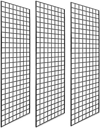 Only Hangers Grid Panel for Retail Display Perfect Metal Grid for Any Retail Display, 2x 5, 3 Grids Per Carton (Black)