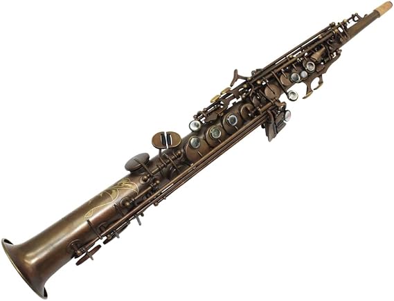 Eastern music pro vintage coffee black one piece straight Soprano Saxophone