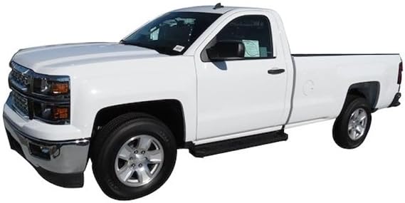 TrailFX RBW01B Running Board Fits Chevrolet Silverado 1500 Standard Cab 2007-2018 Steel 6.5" Black Powder Coated Steel 300 lb Capacity Set of 2 Running Boards