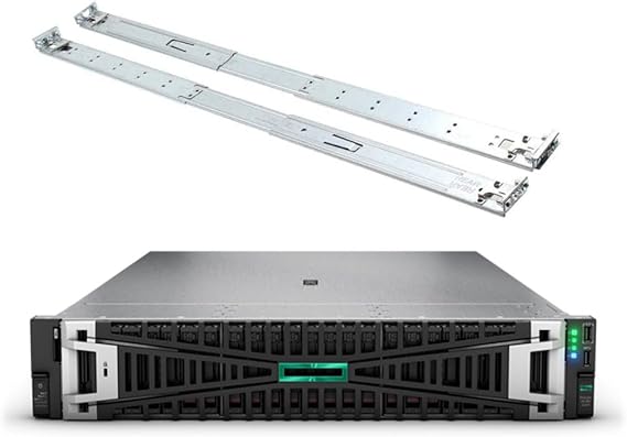 HPE ProLiant DL380 Gen11 2U Rack Server Bundle with Dual Xeon 4410y 12-Core 2GHz, 512GB DDR5 Memory, 30.72TB Enterprise SATA SSD Storage, RAID, Dual Power, iLO and Rail Kit