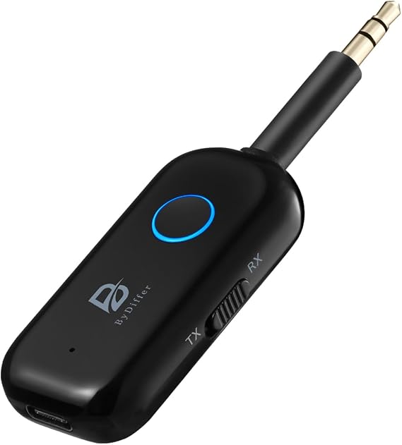 Bluetooth 5.2 Audio Transmitter Receiver for TV, 2 BT Devices Connections | Bluetooth Transmitter for Headphones, 3.5mm Jack Aux Airplane Headphone Adapter for Car/Home Stereo