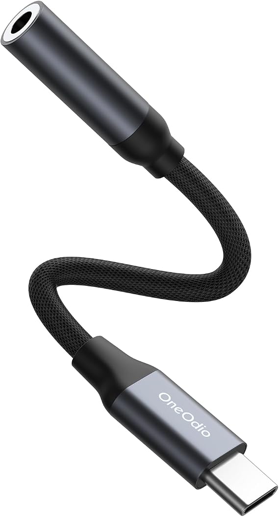 OneOdio USB C to 3.5mm Audio Adapter, Type C to Headphone Aux Jack, 24bit/96kHz HiFi DAC Digital Audio Converter Compatible with iPhone 17 16 Galaxy S25 S24 Ultra, Tablets, Laptops