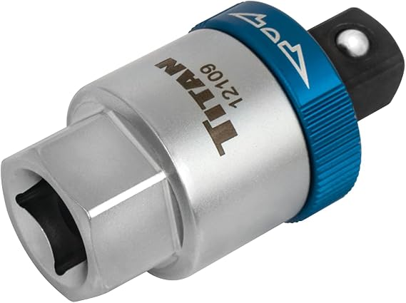 Titan 12109 1/2-Inch Drive Ratcheting Breaker Bar Adapter | Converts Breaker Bar or Sliding T-Handle into Ratchet | Reversible Ratcheting Mechanism with Anodized Switch Collar | Made in Taiwan