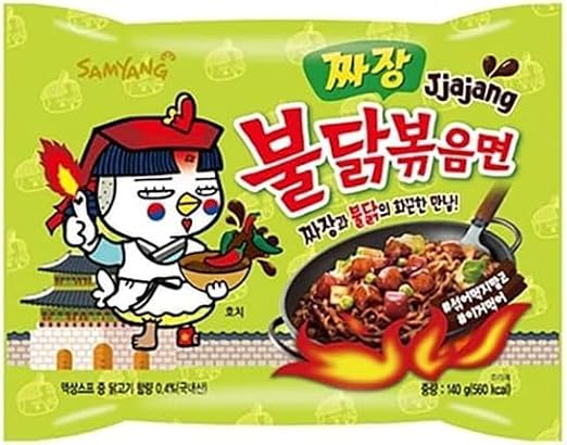 SAMYANG Buldak Hot Chicken Jjajang Ramen 140 gr, Buldak yeşil paket